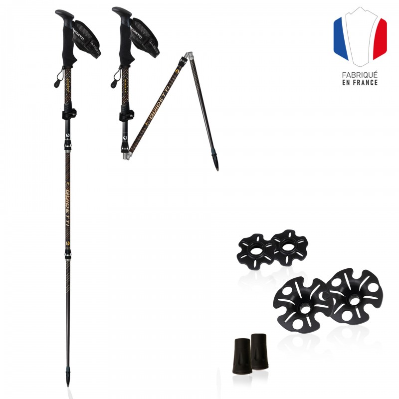 Bâton de randonnée pliable Guidetti Flashlock Ambre alu carbone