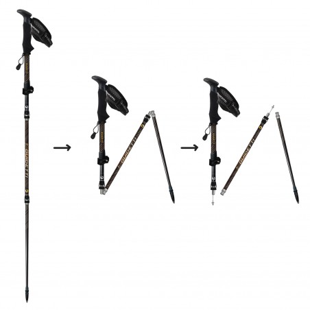 Folding hiking poles Guidetti Flashlock Ambre alu carbon