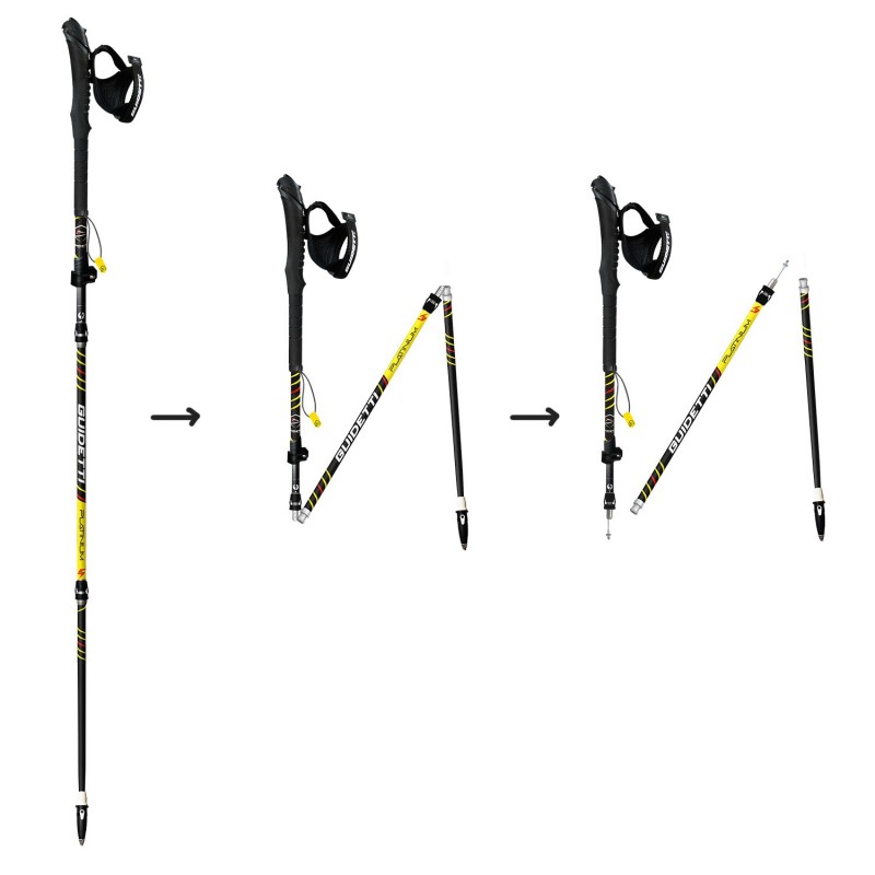 Collapsible and adjustable trail running poles Guidetti Platinium Flexo