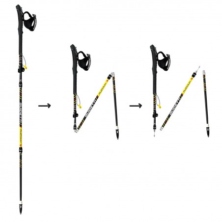 Collapsible and adjustable trail running poles Guidetti Platinium Flexo