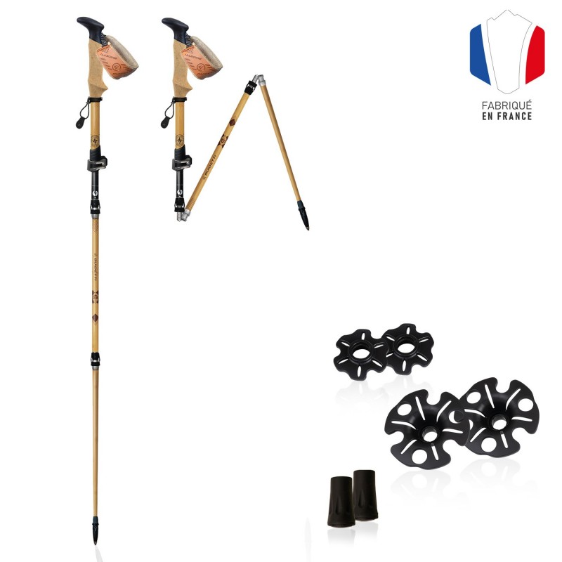 Flashlock Terre de Trek Folding hiking poles Guidetti