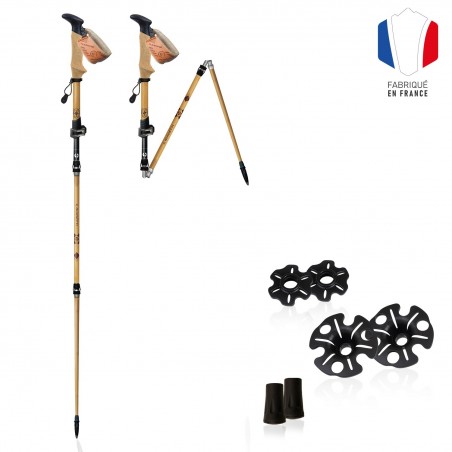 Flashlock Terre de Trek Folding hiking poles Guidetti