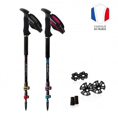 Hiking poles Guidetti T3 LIGHT PERLE and GRENAT