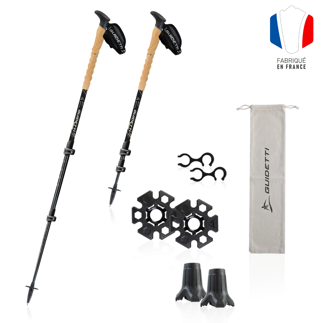 Bâtons de randonnée en carbone avec ses accessoires