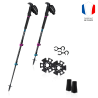 Bâton de randonnée telescopique Aluminium Guidetti T3 LIGHT PERLE et GRENAT