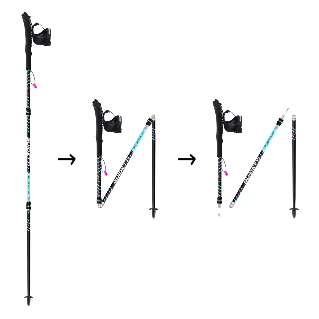 Bâtons de trail carbone pliable 3 brins - Guidetti Sport