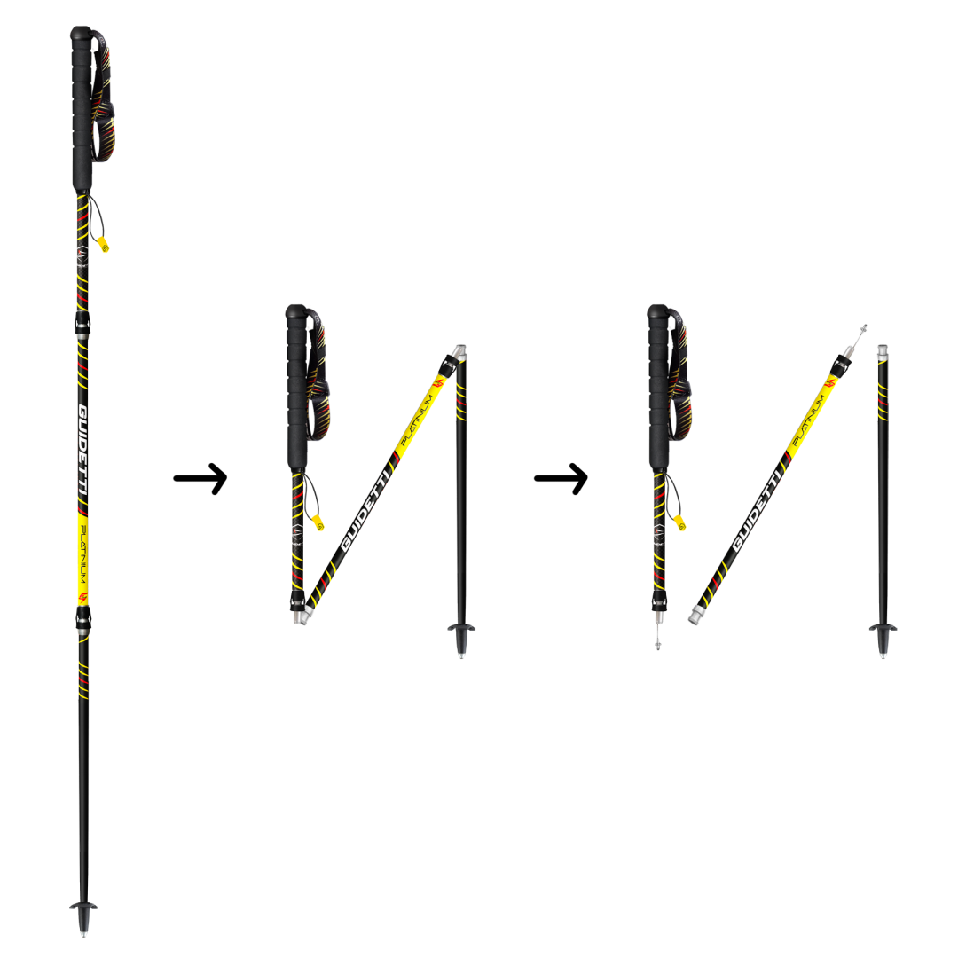 Bâton de trail carbone pliable fabriqué en France - Guidetti sport