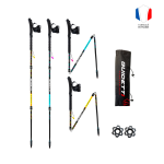 Bâtons de trail carbone pliable 3 brins - Guidetti Sport